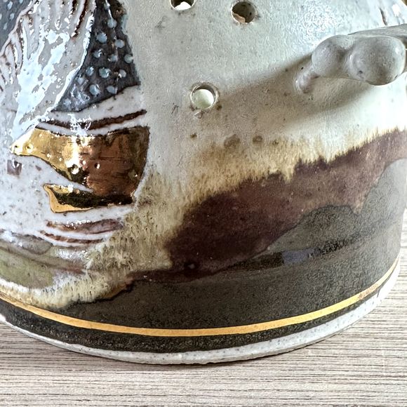 Unique Ceramic White Clay Tea-light Candle Holder Artisan Pottery Signed 4" H - Picture 11 of 15